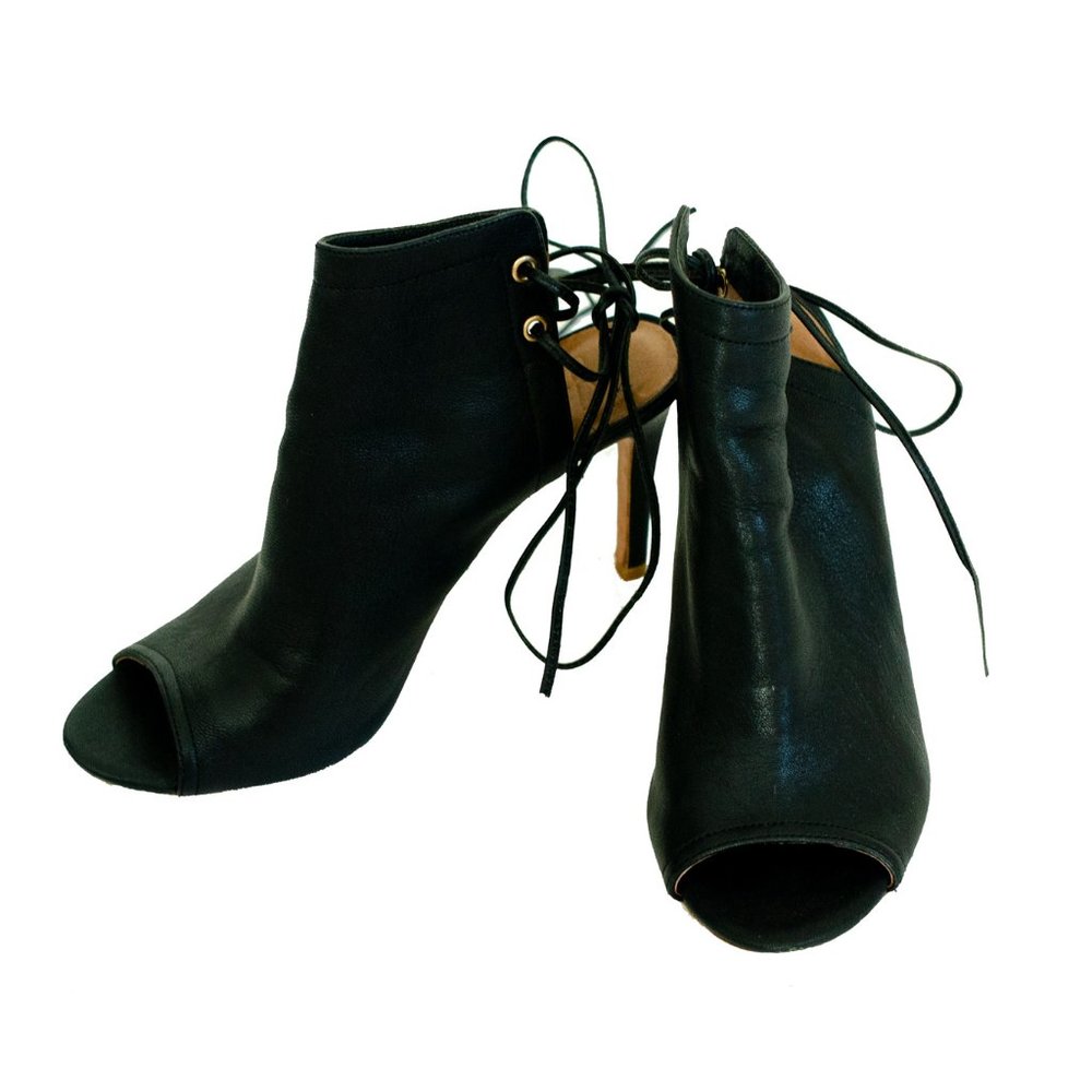 Joie  Black Italian Leather Booties
